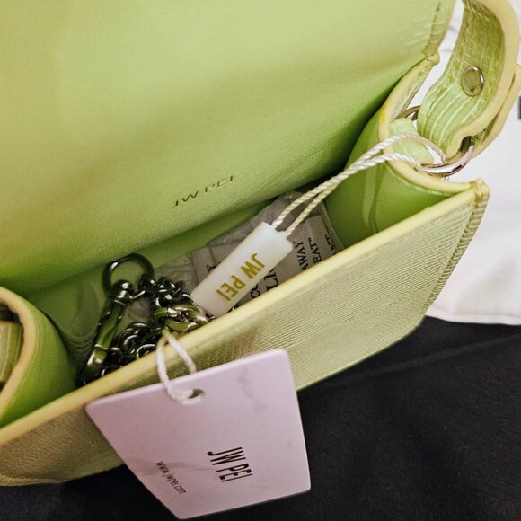 JW Pei Fae Mini Top Handle Bag in Lime Green Lizard - Picture 11 of 12